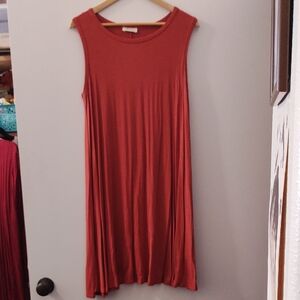 Pinc Sleeveless Red Dress